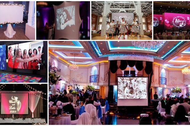Screens at a Wedding