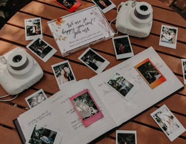 Polaroid at a wedding