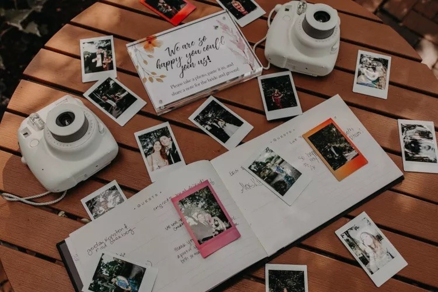 Polaroid at a wedding