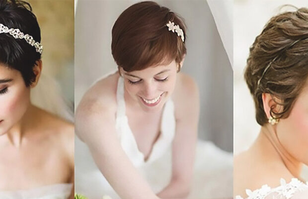 brides with short hair