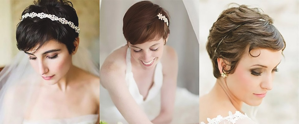 brides with short hair