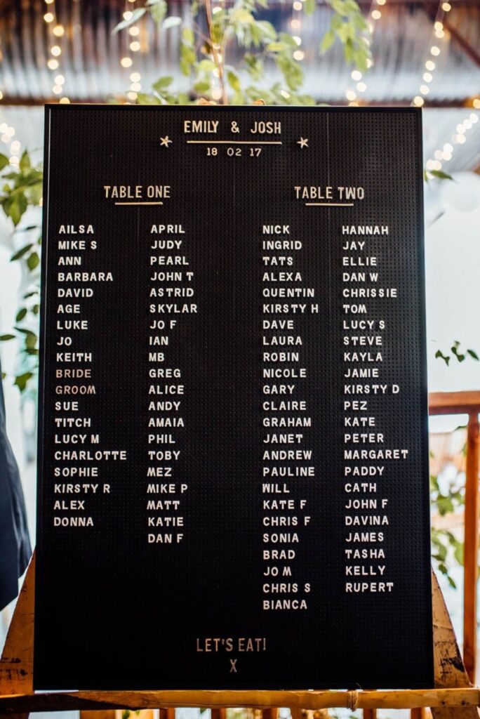 Wedding Seating Charts